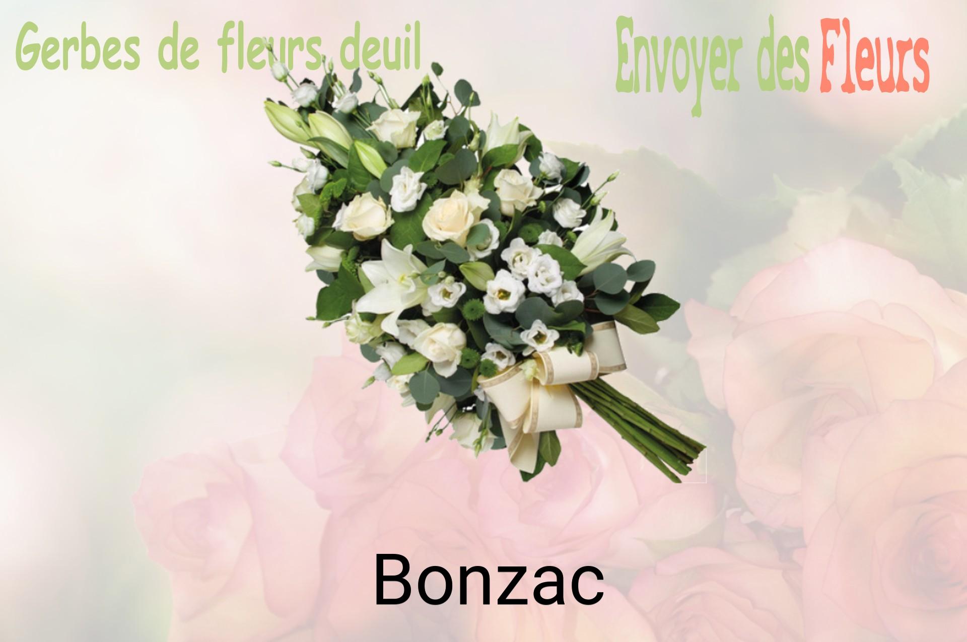 Gerbe de fleurs de deuil livrée à Bonzac